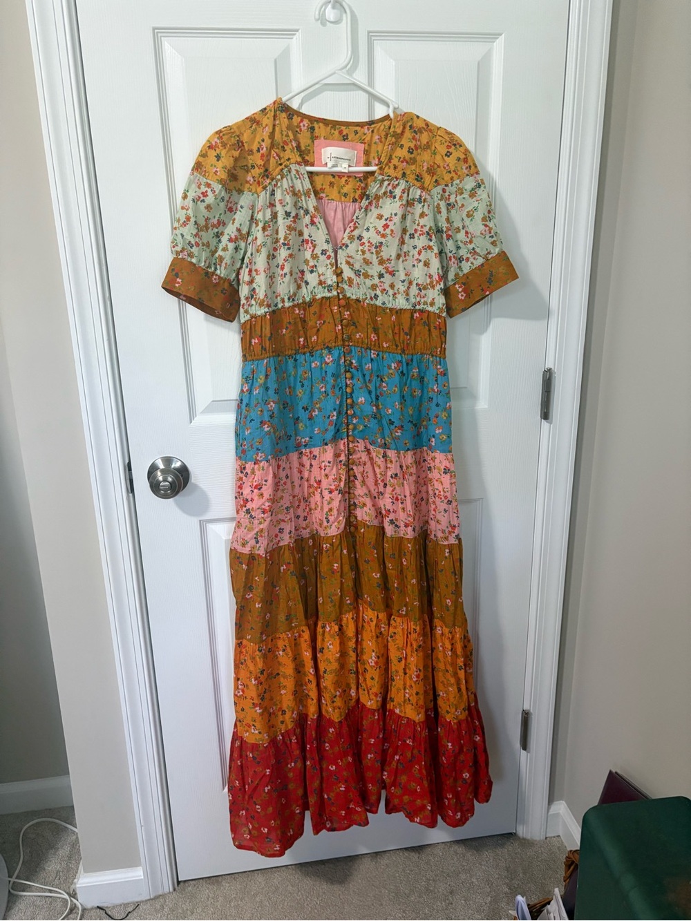 Anthropologie Tiered Maxi Dress - Mustard, Teal, Pink, Rust